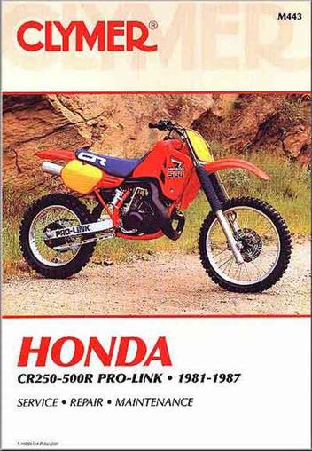 Honda CR250R - 500R Pro-Link 1981 - 1987 Clymer Owners Service & Repair Manual - Front Cover