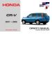 Honda CR-V (CRV) 2001 - 2004 Owners Handbook